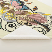 Steampunk Fairy Gele Klok Gears Sherpa Deken (3/4)