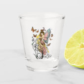 Steampunk Fairy Gele Klok Gears Shot Glas (Voorkant)