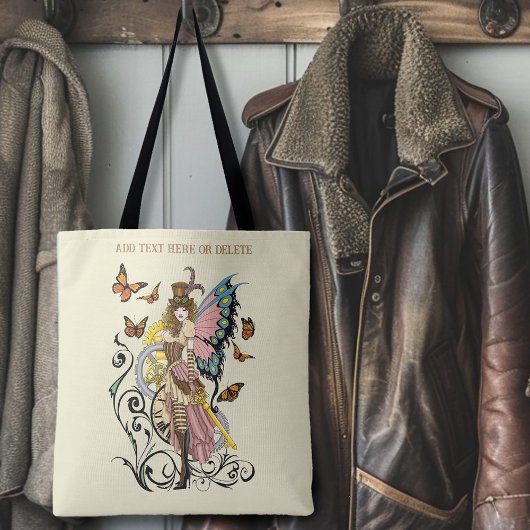 Steampunk Fairy Gele Klok Gears Tote Bag