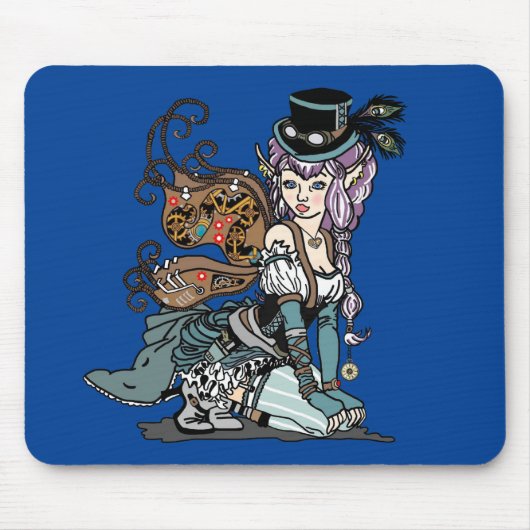 Steampunk Fairy Girl Mousepad Muismat (Voorkant)