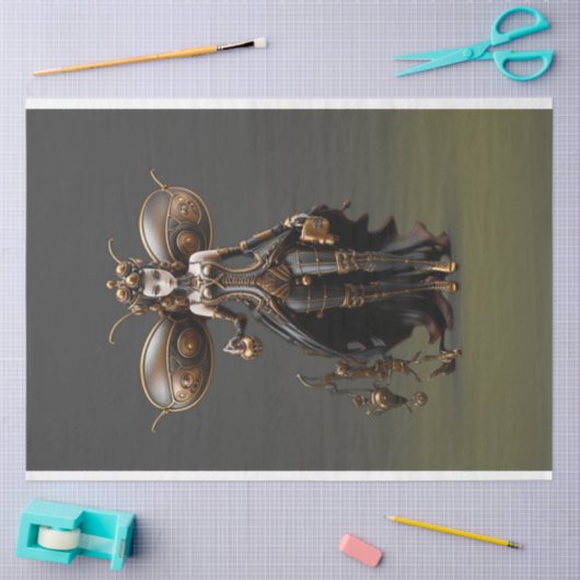 Steampunk Fairy Goud en Zwart Decoupage Tissuepapier (Craft)