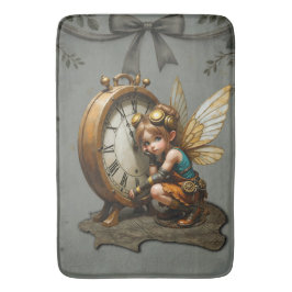 Steampunk Fairy met Golden Wings & Antiek Klok Badmat