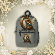 Steampunk Fairy met Golden Wings & Antiek Klok