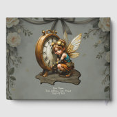 Steampunk Fairy met Golden Wings & Antiek Klok Gastenboek (Achterkant)