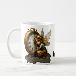 Steampunk Fairy met Golden Wings & Antiek Klok Koffiemok