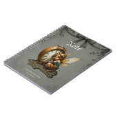 Steampunk Fairy met Golden Wings & Antiek Klok Notitieboek (Linkerzijde)
