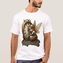 Steampunk Fairy met Golden Wings & Antiek Klok T-shirt