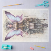 Steampunk Fairy met roze vleugels Tissue Paper Tissuepapier (Craft)