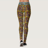 Steampunk Fairytale gelded Brass Leafy Vine Print Leggings (Achterkant)