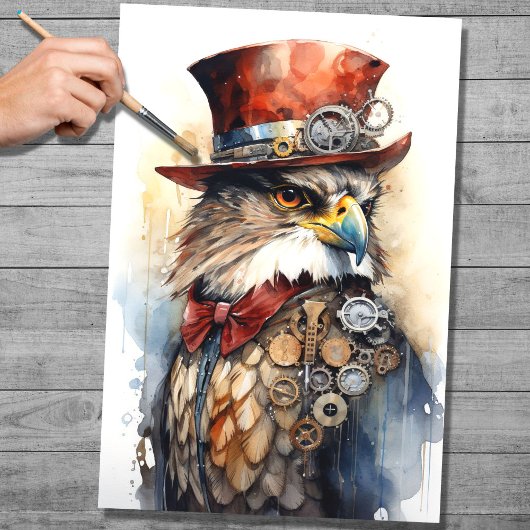 Steampunk Falcon 1 Decoupage papier