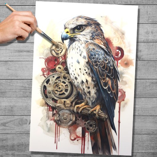 Steampunk Falcon 3 Decoupage papier