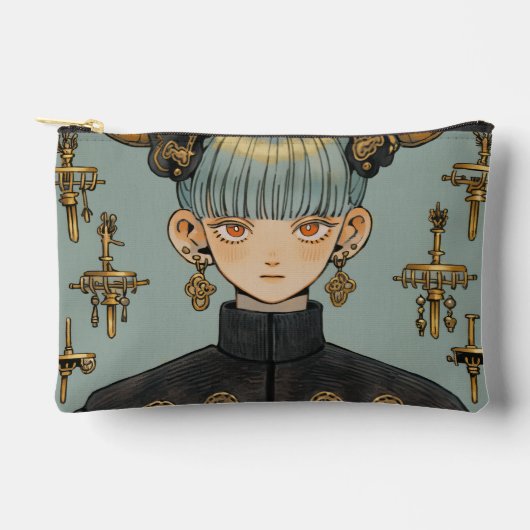  Steampunk Fantasy Anime Girl Etui (Voorkant)