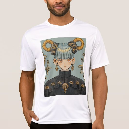  Steampunk Fantasy Anime Girl T-shirt (Voorkant)