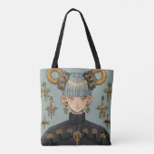 Steampunk Fantasy Anime Girl Tote Bag (Achterkant)
