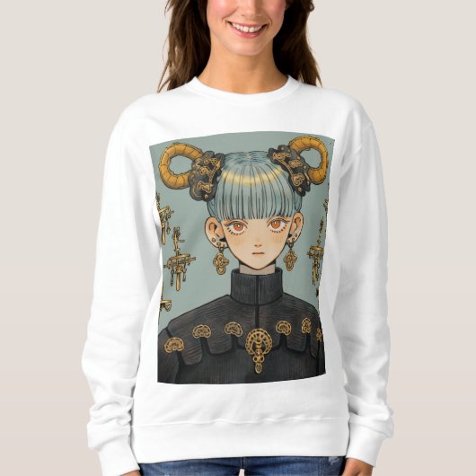 Steampunk Fantasy Anime Girl Trui (Voorkant)