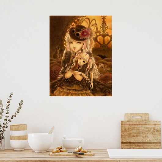 Steampunk Fantasy Art Poster (Keuken)