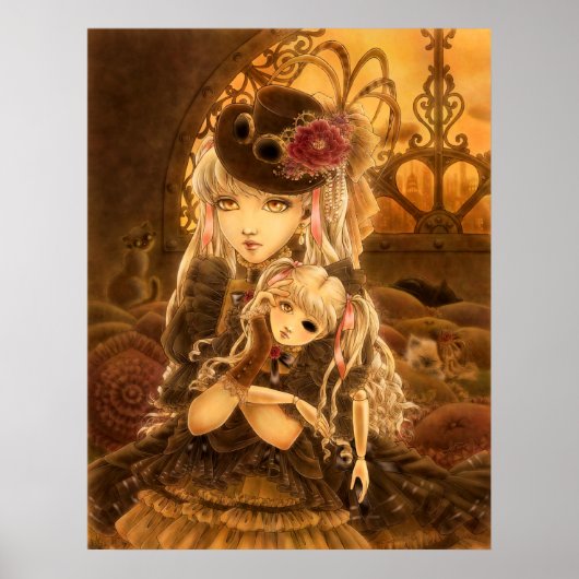 Steampunk Fantasy Art Poster (Voorkant)