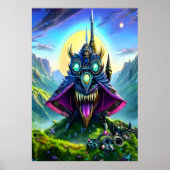 Steampunk fantasy beast in het bos | AI Art. Poster (Voorkant)