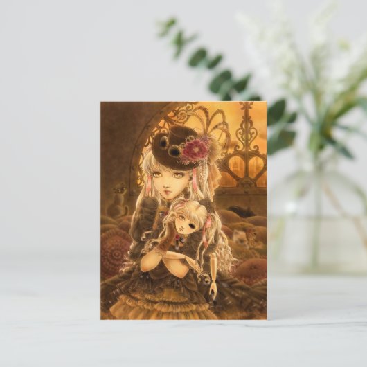 Steampunk Fantasy Briefkaart - Tenzij (Staand voorkant)