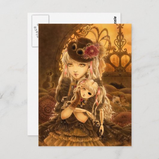 Steampunk Fantasy Briefkaart - Tenzij (Voorkant / Achterkant)