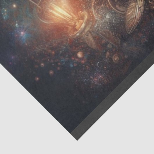 Steampunk Fantasy Cat Butterflies Decoupage Tissuepapier (Detail)