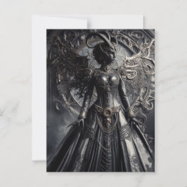 Steampunk Fantasy Darkness Demon Fashion  Briefkaart
