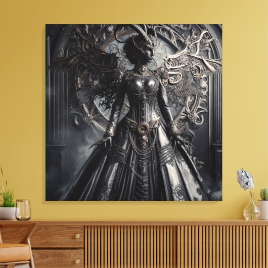 Steampunk Fantasy Darkness Demon Fashion  Canvas Afdruk (Insitu (Woonkamer))