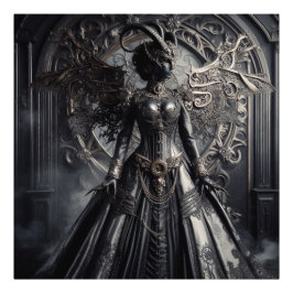 Steampunk Fantasy Darkness Demon Fashion  Foto Afdruk