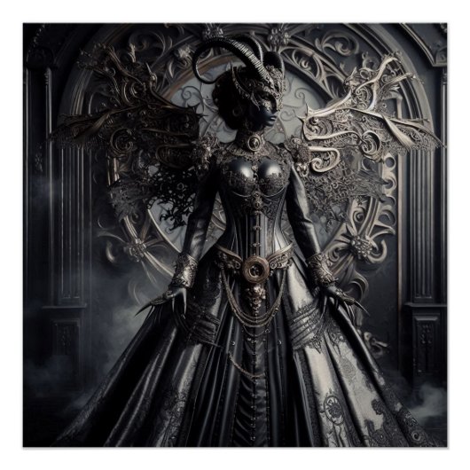 Steampunk Fantasy Darkness Demon Fashion  Perfect Poster (Voorkant)