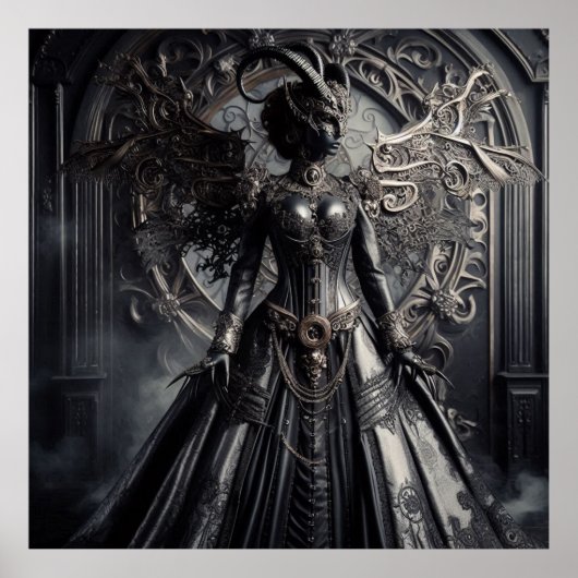 Steampunk Fantasy Darkness Demon Fashion  Poster (Voorkant)