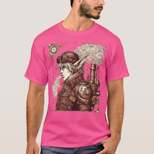 Steampunk Fantasy Elf Art T-shirt (Voorkant)