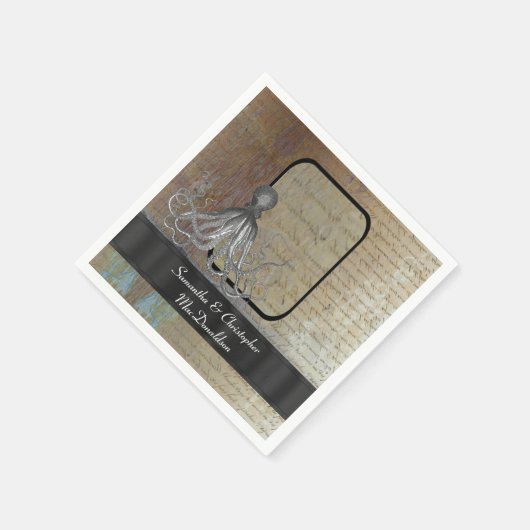 Steampunk fantasy  kraken servetten (Hoek)