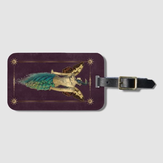 Steampunk Fantasy Peacock Bagagelabel (Voorkant (horizontaal))
