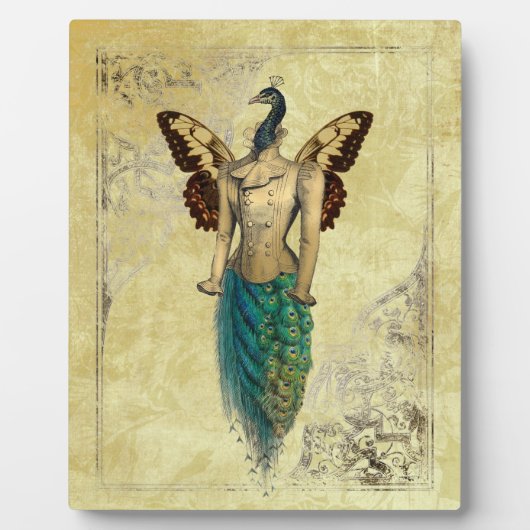 Steampunk Fantasy Peacock Gold Fotoplaat (Voorkant)