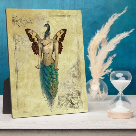 Steampunk Fantasy Peacock Gold Fotoplaat (Zijkant)