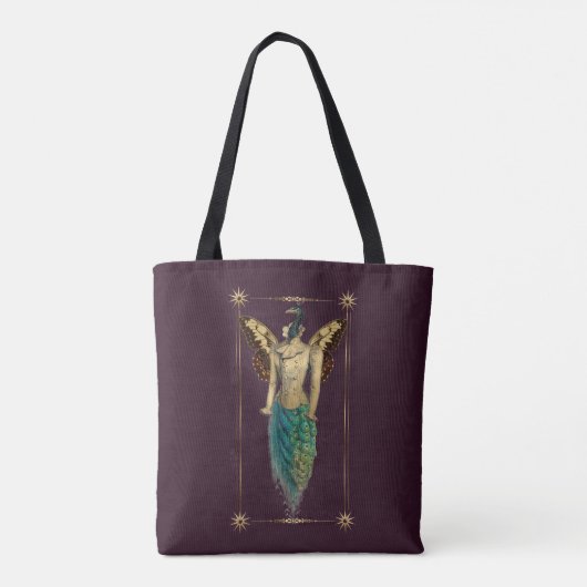 Steampunk Fantasy Peacock Tote Bag (Achterkant)