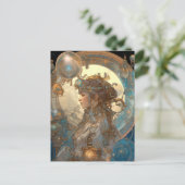 Steampunk Fantasy Sci-Fi Art Nouveau Lady Briefkaart (Staand voorkant)