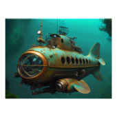 Steampunk Fantasy Submarine Foto Afdruk (Voorkant)