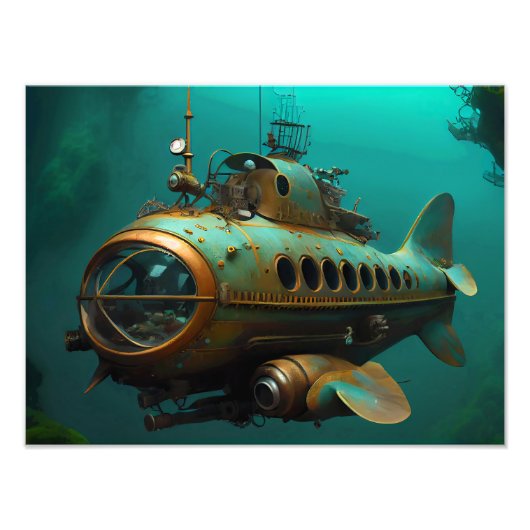 Steampunk Fantasy Submarine Foto Afdruk (Voorkant)