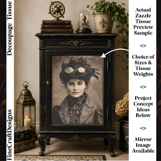 Steampunk Fantasy Vrouw Foto Stijl DX4R Decoupage Tissuepapier