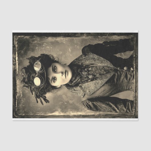 Steampunk Fantasy Woman Photo Styl DX4LF Decoupage Tissuepapier (Voorkant)