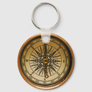 Steampunk Faux Compass Design Sleutelhanger