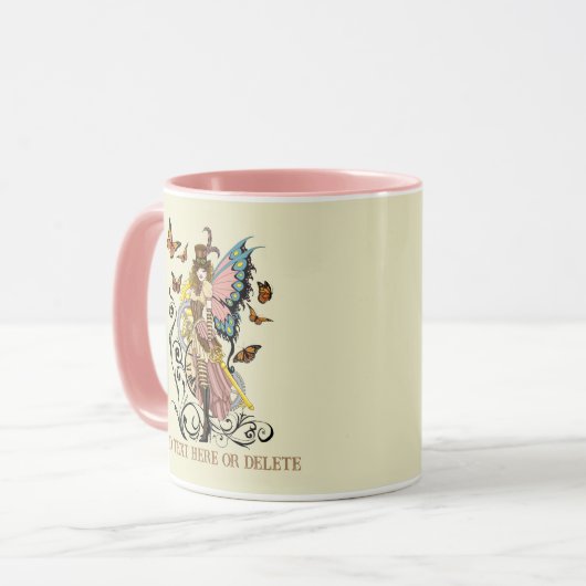 Steampunk fee Gele Klok Gears Mok (Voorkant links)