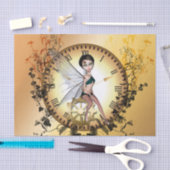 Steampunk-fee op een klok tissuepapier (Craft)