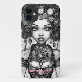 STEAMPUNK FEE SCHOONHEID ZWART WIT DIGITALE KUNST Case-Mate iPhone CASE