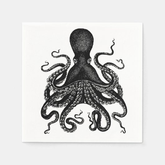 Steampunk feest! Victoriaans octopus kraken cthulu Servetten (Voorkant)