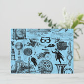 Steampunk  feestdag kaart (Staand voorkant)