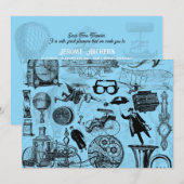 Steampunk  feestdag kaart (Voorkant / Achterkant)