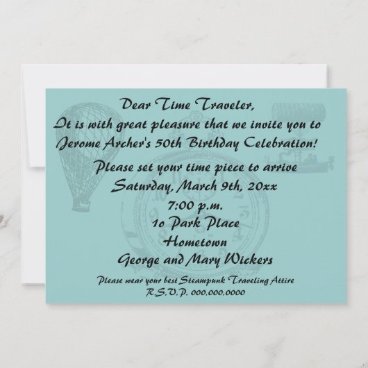 Steampunk  feestdag kaart (Achterkant)