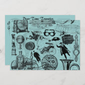 Steampunk  feestdag kaart (Voorkant / Achterkant)